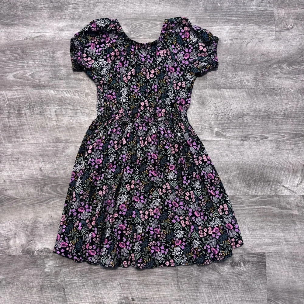 Epic Threads Short Sleeve Wildflower Print Peasant Smocked Dress Girls Sz. 6X
